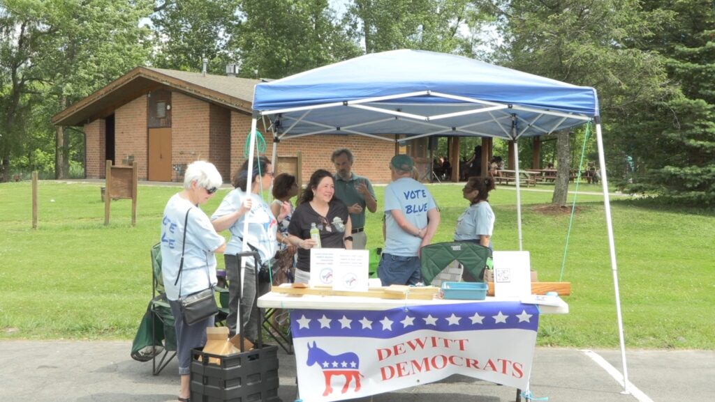 Tent and booth for Dewitt Democrats 
